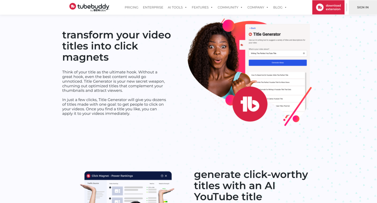Title Generator Feature TubeBuddy