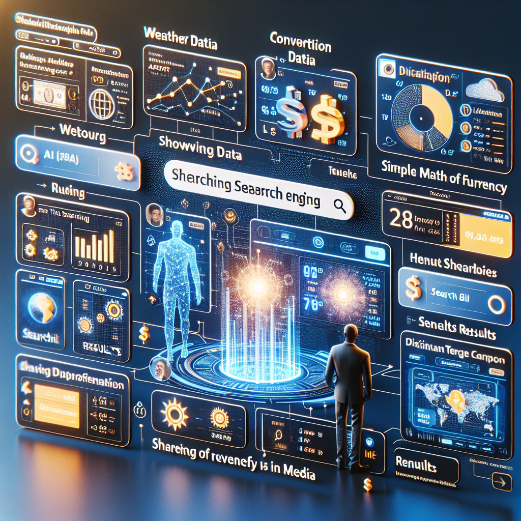 Perplexity AI, AI-driven search engine, ข้อมูลสภาพอากาศ, การแปลงสกุลเงิน, ปัญหาคณิตศาสตร์ง่ายๆ, การแสดงผลด้วยการ์ด, เว็บไซต์ Perplexity, ซีอีโอ Aravind Srinivas, การแบ่งรายได้กับสื่อ, การค้นหาบน Perplexity